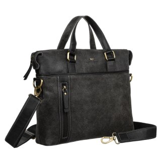 Torba Biznesowa Na Laptopa - Czarna - 38 x 32 cm