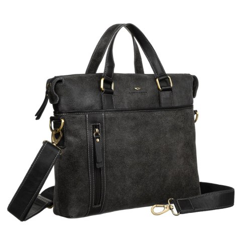 Torba Biznesowa Na Laptopa - Czarna - 38 x 32 cm