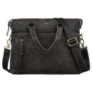 Torba Biznesowa Na Laptopa - Czarna - 38 x 32 cm
