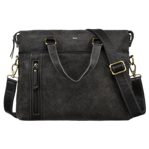 Torba Biznesowa Na Laptopa - Czarna - 38 x 32 cm