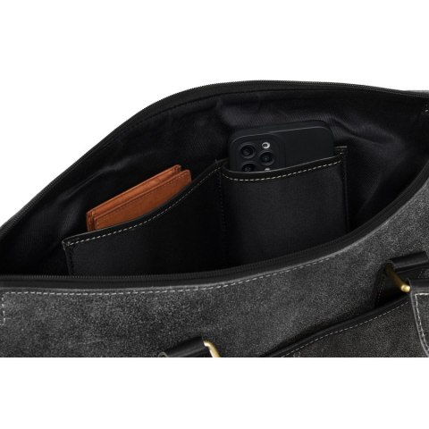 Torba Biznesowa Na Laptopa - Czarna - 38 x 32 cm