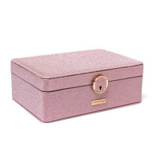 Szkatułka na Biżuterię i Zegarki – Różowa – 24 x 8 cm