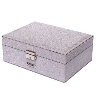 Szkatułka na Biżuterię – Srebrna – 23 x 9 cm