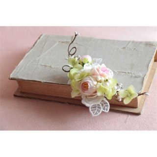 Ślubna Ozdoba do Włosów – Kwiaty i Koronka - 21x9 cm