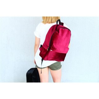Plecak Welurowy – Bordowy - 42x28 cm