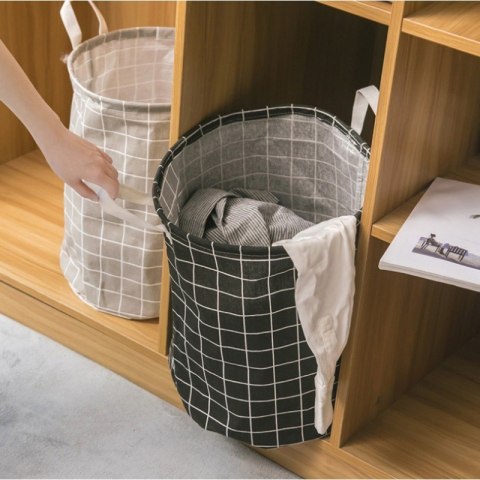 Organizer do Przechowywania Odzieży – Czarny w Kratę – 35x45 cm