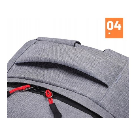 Plecak Sportowy – Szary z USB – 43x30 cm