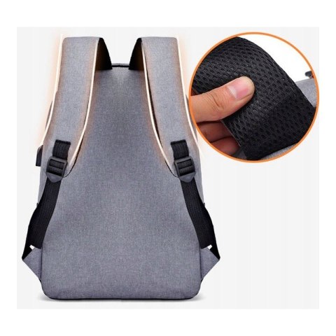 Plecak Sportowy – Szary z USB – 43x30 cm