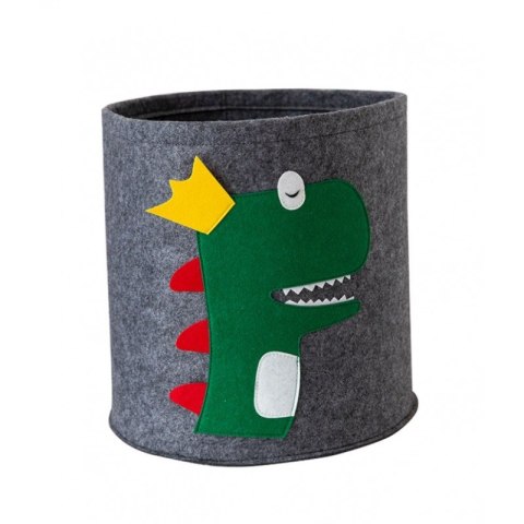 Kosz na zabawki – Szary ze Smokiem – 35x35 cm