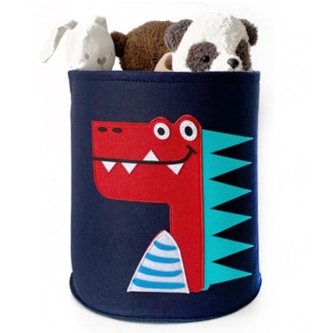 Kosz na zabawki – Granatowy w Smoka – 35x35 cm