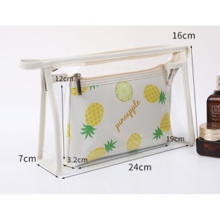 Organizer na Kosmetyki – Biały w Ananasy – 24x16 cm