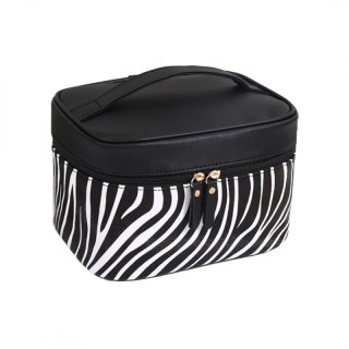Organizer na Kosmetyki – Czarno-Biały w Zebrę – 22x15 cm