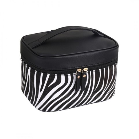 Organizer na Kosmetyki – Czarno-Biały w Zebrę – 22x15 cm