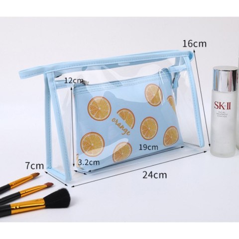 Organizer na Kosmetyki – Niebieski w Pomarańcze – 24x16 cm