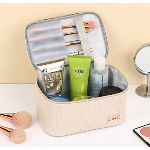 Organizer na Kosmetyki – Niebieski Pikowany – 22x14 cm