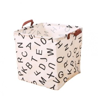Kosz na zabawki – Kremowy w Literki – 31x31 cm
