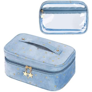 Organizer na Kosmetyki – Niebieski w Gwiazdy 2w1 – 25x17 cm