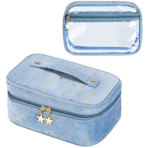 Organizer na Kosmetyki – Niebieski w Gwiazdy 2w1 – 25x17 cm