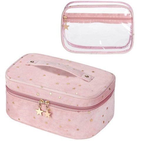Organizer na Kosmetyki – Różowy w Gwiazdy 2w1 – 25x17 cm