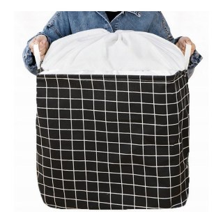 Organizer do Przechowywania Odzieży – Czarny w Kratę – 50x40 cm