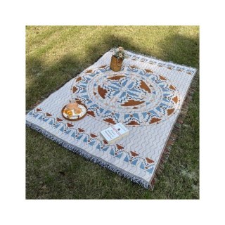 Dwustronny Koc Boho – Wzór Marokański - 130x180 cm
