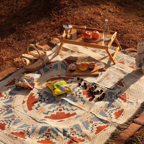 Dwustronny Koc Boho – Wzór Marokański - 130x180 cm