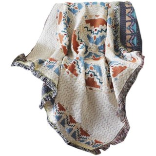 Dwustronny Koc Boho – Wzór Marokański - 130x180 cm
