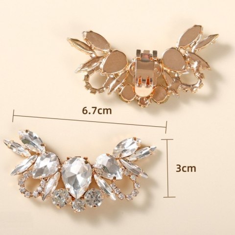 Biżuteryjne Klipsy do Obuwia – Kryształy i Cyrkonie - 6,7x3 cm