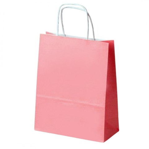 Duża Torba Papierowa z Uchwytami - Różowa - 31 x 41 cm