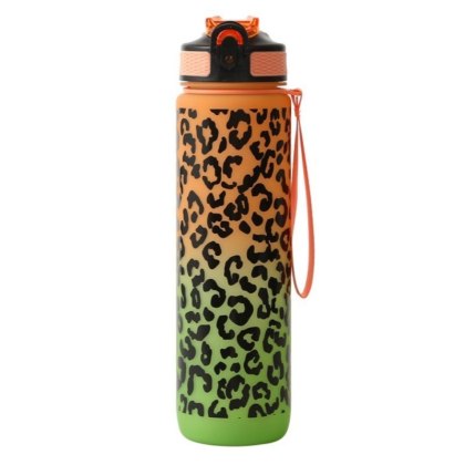 Butelka na Wodę - Ombre Panterka Pomarańczowo-Zielona 1000 ml
