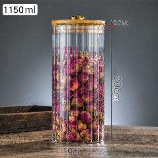 Szklany Pojemnik z Bambusową Pokrywką - 1150 ml