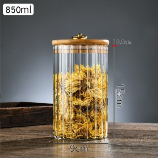 Szklany Pojemnik z Bambusową Pokrywką - 850 ml