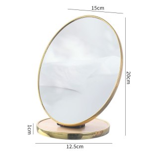 Lusterko Kosmetyczne Owalne ze Złotą Ramką - 20 cm