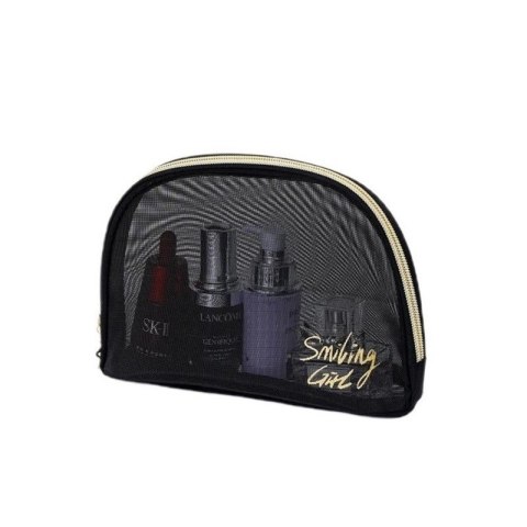 Organizer na Kosmetyki – Czarno-Złoty z Siateczką – 22x15 cm