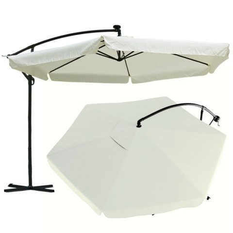 Parasol Ogrodowy z Wysięgnikiem i Falbanką – Kremowy - 3 m