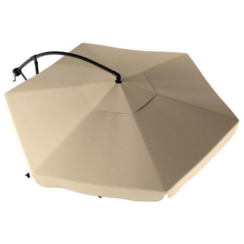 Parasol Ogrodowy z Wysięgnikiem i Falbanką – Kremowy - 3 m