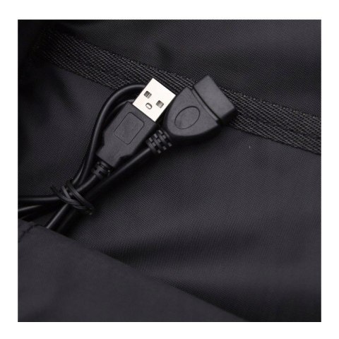 Plecak Szkolny – Czarno-Różowy z USB – 44x30 cm