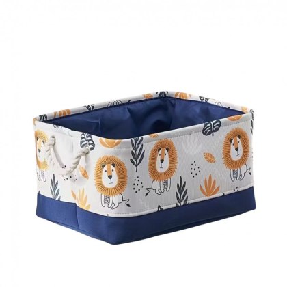 Kosz na zabawki – Granatowy w Lwy – 40x22 cm
