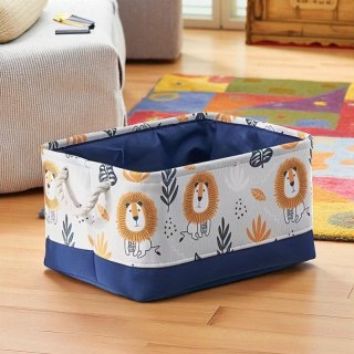 Kosz na zabawki – Granatowy w Lwy – 40x22 cm