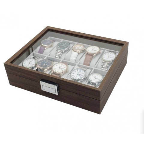 Szkatułka na Zegarki (10 miejsc) – Imitacja Drewna – 26 x 21 cm