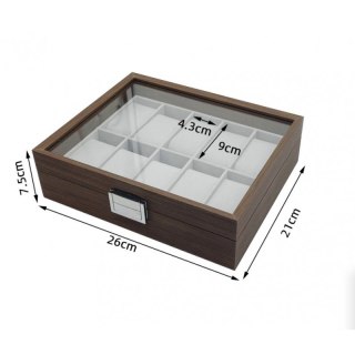 Szkatułka na Zegarki (10 miejsc) – Imitacja Drewna – 26 x 21 cm