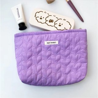 Organizer na Kosmetyki – Fioletowy Pikowany – 25x18 cm