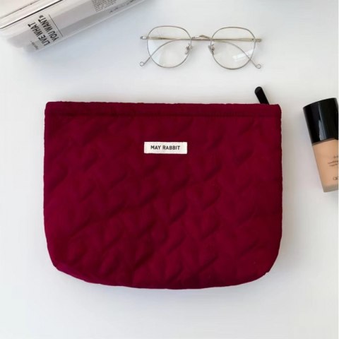 Organizer na Kosmetyki – Bordowy Pikowany – 25x18 cm