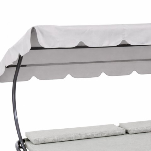 Leżak Ogrodowy Dwuosobowy - Jasnoszary - 200 cm