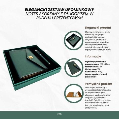 Zestaw Prezentowy - Skórzany Notes i Akcesoria - 22x21 cm