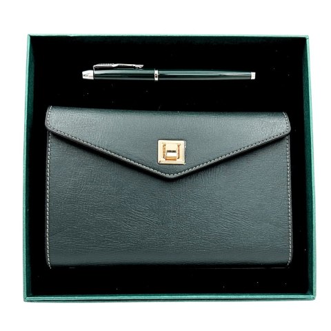 Zestaw Prezentowy - Skórzany Notes i Akcesoria - 22x21 cm