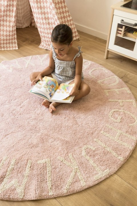 Dywan Bawełniany Edukacyjny Alfabet – Vintage Nude – Śr. 150 cm