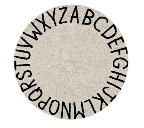 Dywan Bawełniany Edukacyjny Alfabet – Natural Negro – Śr. 150 cm