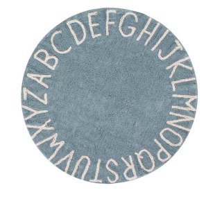 Dywan Bawełniany Edukacyjny Alfabet – Vintage Azul – Śr. 150 cm
