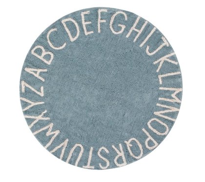 Dywan Bawełniany Edukacyjny Alfabet – Vintage Azul – Śr. 150 cm